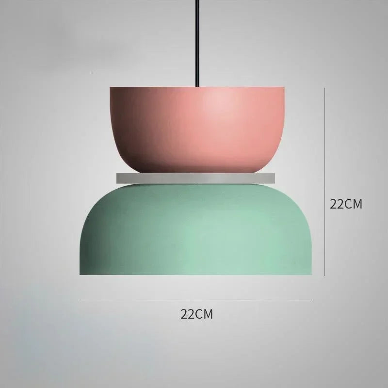 Macaron Acrylic Pendant Light With Iron Shade