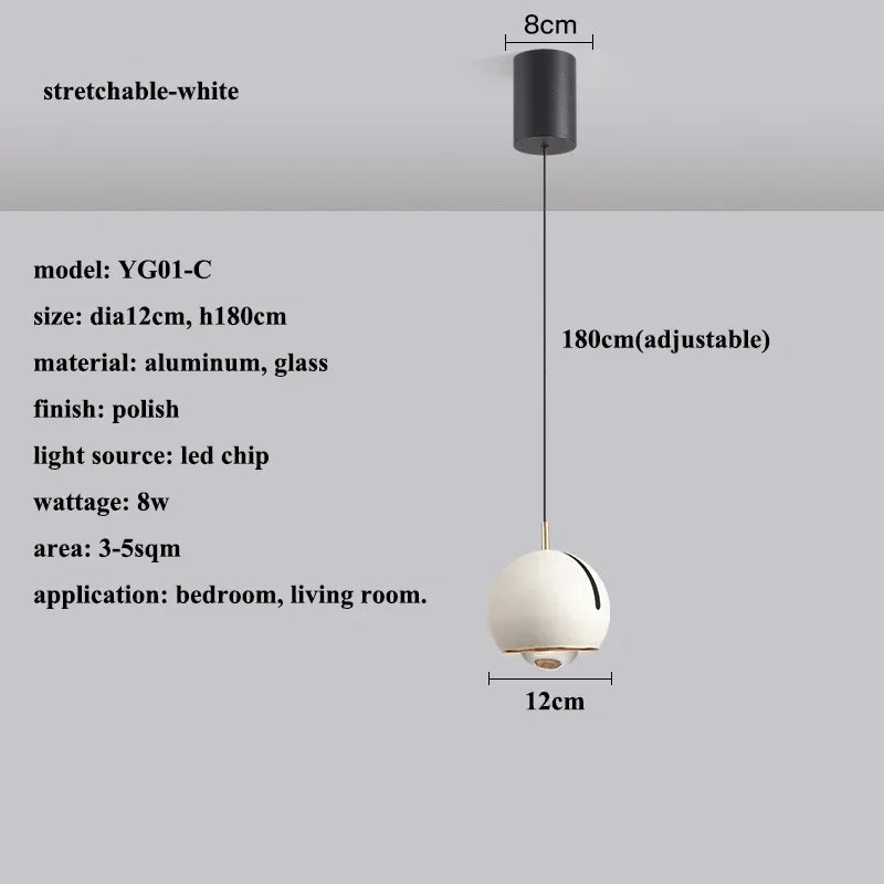DecorBites™ Adjustable Angle LED Pendant Light: Modern Stretchable Chandelier for Home Decor