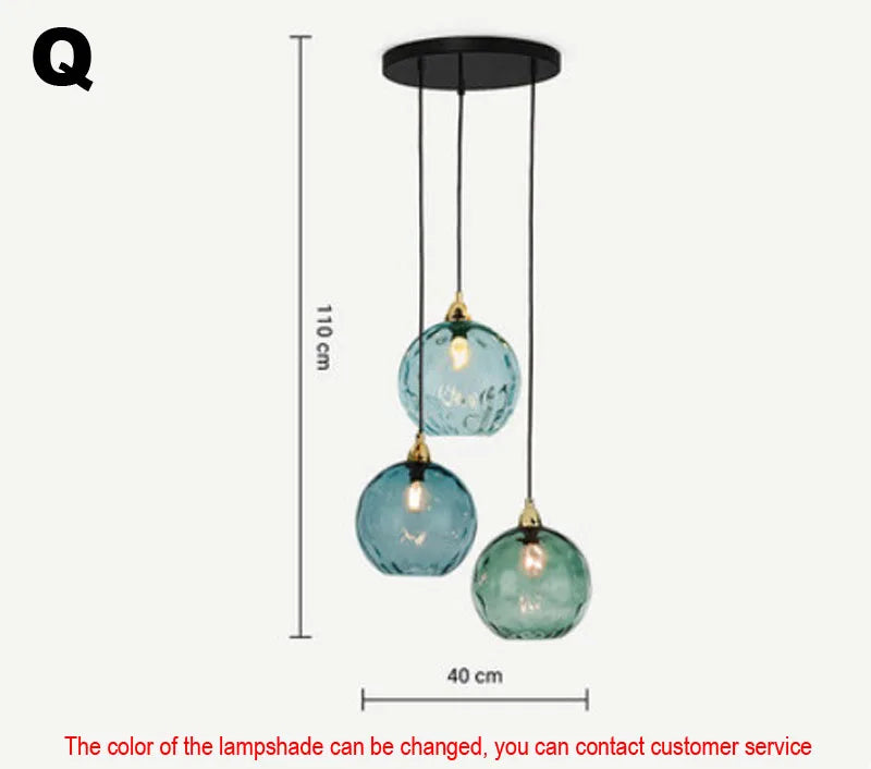 DecorBites™ Glass Ball Lustre Pendant Lights - Modern Nordic Design for Kitchen, Bedroom, or Restaurant