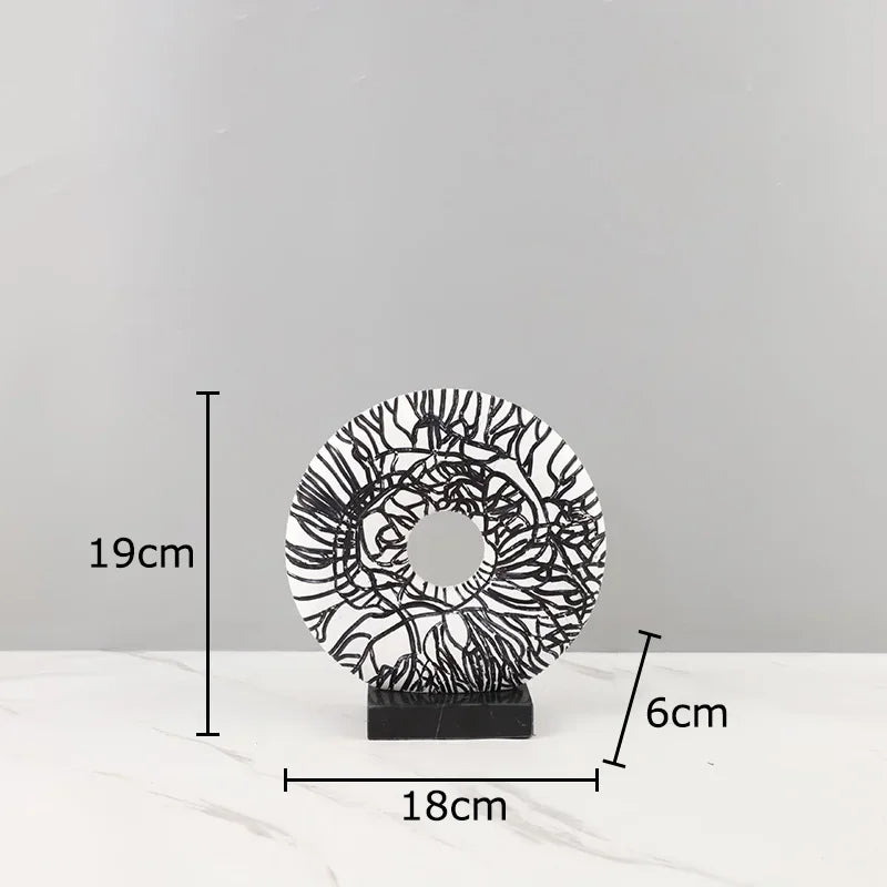 DecorBites™ Circle Ornament Desk Decoration Resin Ring Statue Modern Crafts Decor