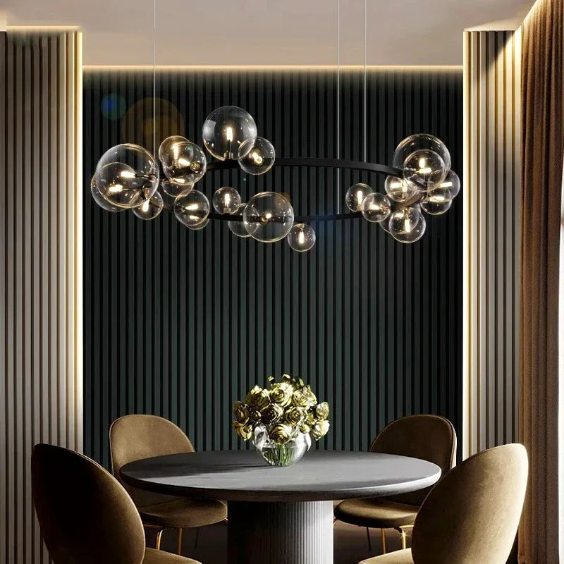 DecorBites™ Glass Ball Pendant Chandelier for Kitchen Dining Living Room