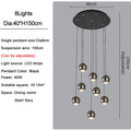 DecorBites™ Crystal Ball Pendant Light for Modern Living Room, Black & Gold Luxury Fixture
