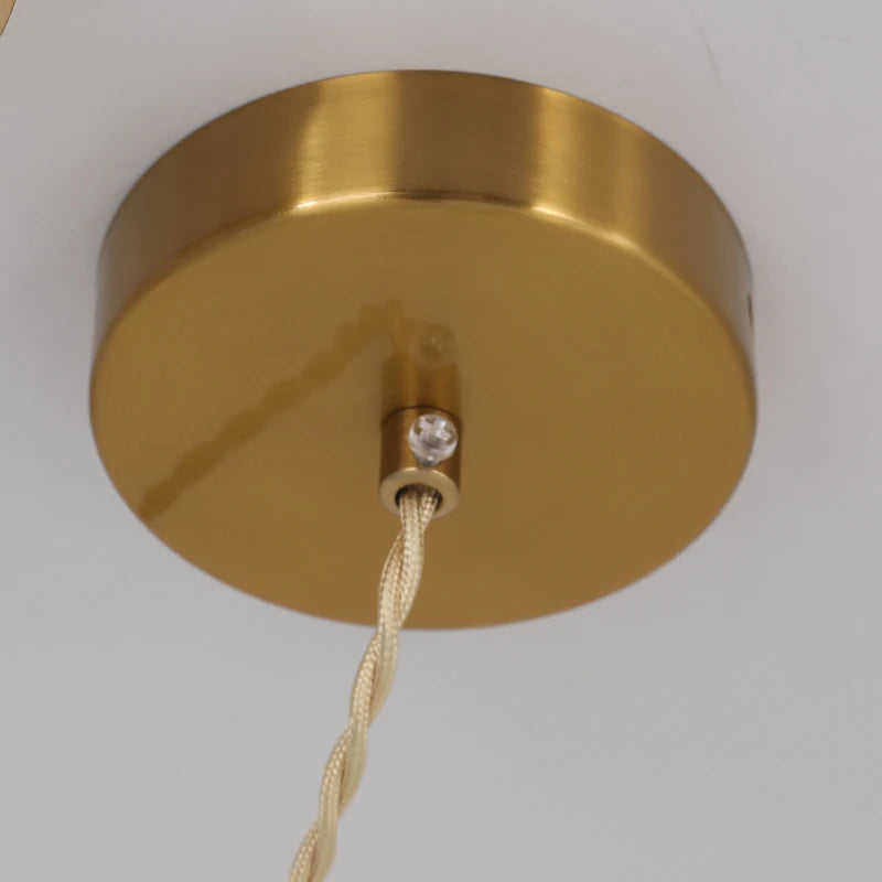 Japanese Ceramic Pendant Light in White and Bronze