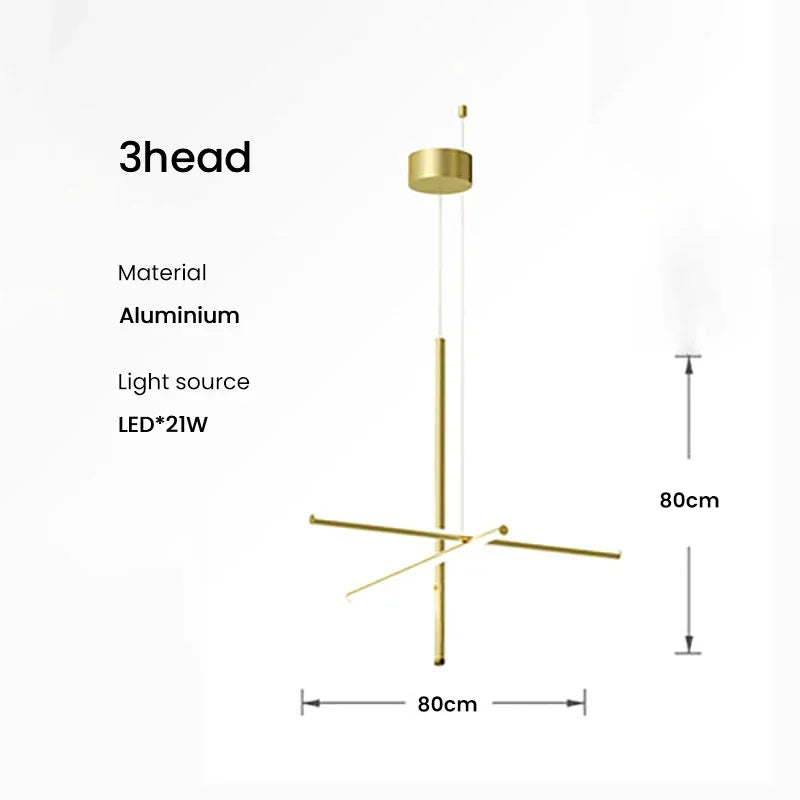 DecorBites™ ثريا سقف خطية LED ثريا غرفة طعام فاخرة بتصميم إيطالي