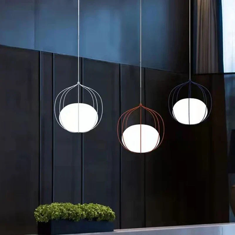 DecorBites™ Birdcage Glass Ball Pendant Light for Dining Room and Bar in Nordic Design