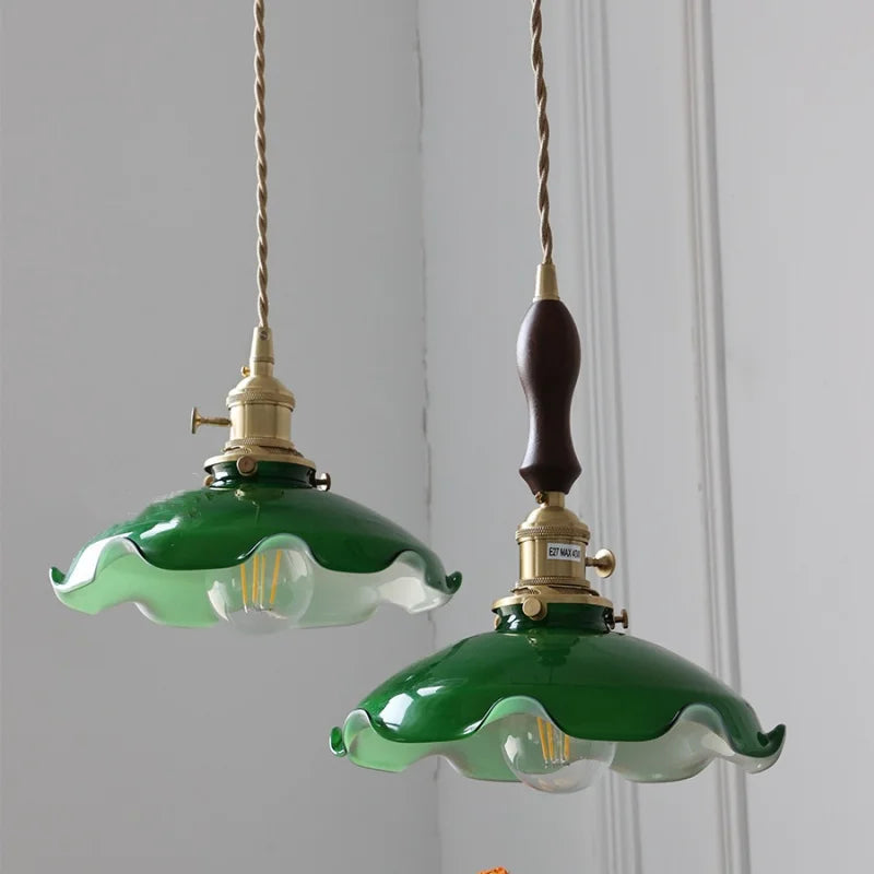 مصباح معلق DecorBites™ LED زجاجي أخضر قابل للتعديل - إضاءة معلقة عصرية على الطراز الاسكندنافي