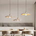 Japanese Wabi-Sabi Cream Wood Pendant Light