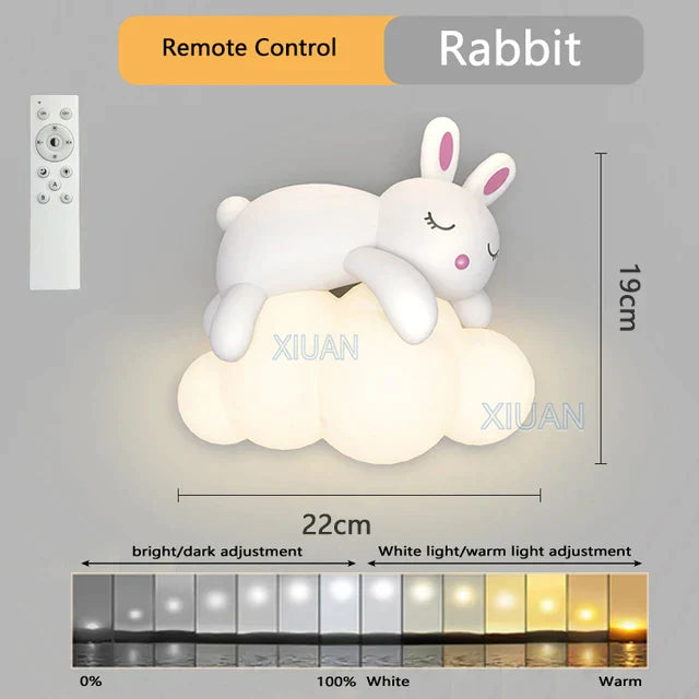 DecorBites™ Cute Polar Bear Cloud Wall Lamp for Kids Bedroom Décor