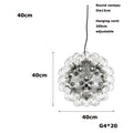 ثريا الهندباء LED G4 زجاجية شفافة DecorBites™ - أجزاء معدنية ذهبية/فضية/سوداء