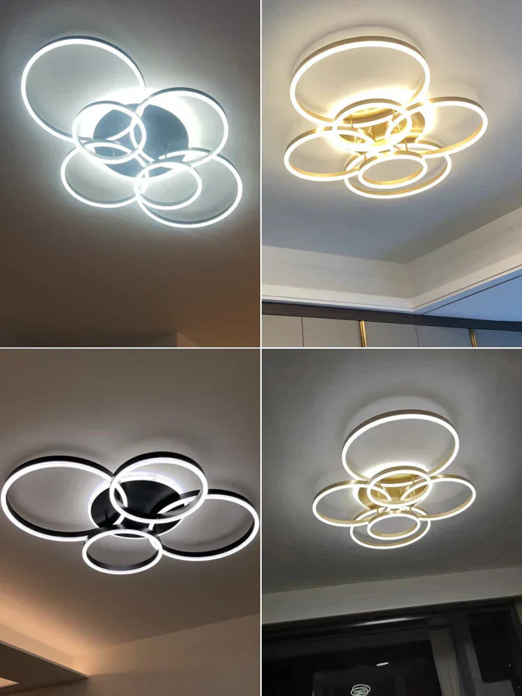 ثريا DecorBites™ LED: مصابيح عصرية لغرف المعيشة والدراسة والنوم، ثريات مدخل دائرية الشكل