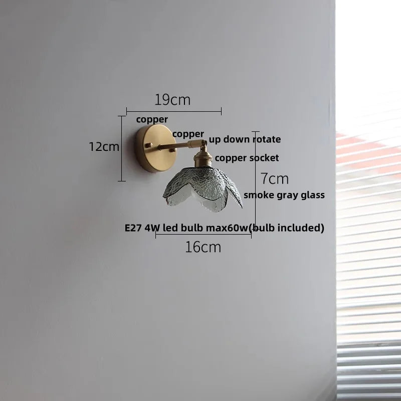 DecorBites™ Glass Bedside Sconce: Modern Nordic LED Wall Light with Pull Chain Switch