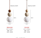 Cream Yellow Travertine And Wood Pendant Light