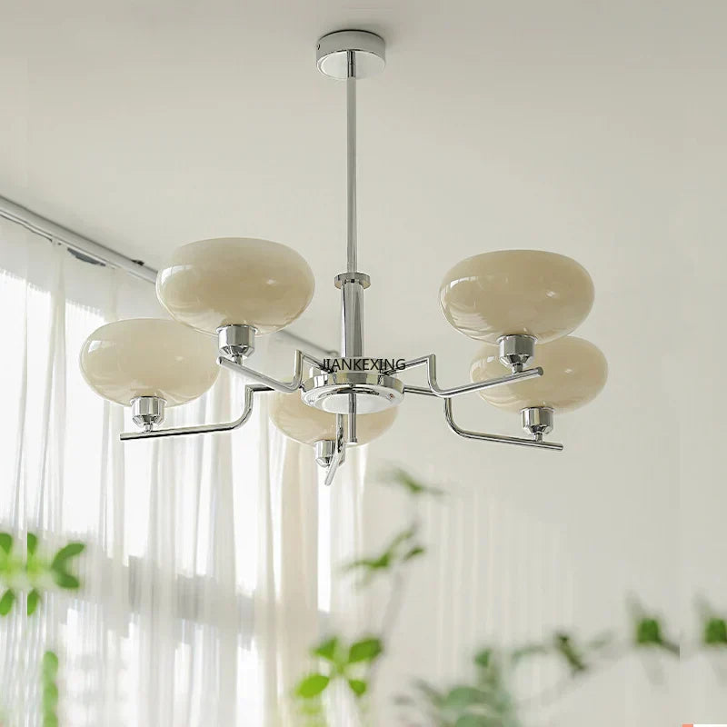 DecorBites™ Glass Ball Pendant Chandelier LED Lamp for Modern French Bedroom
