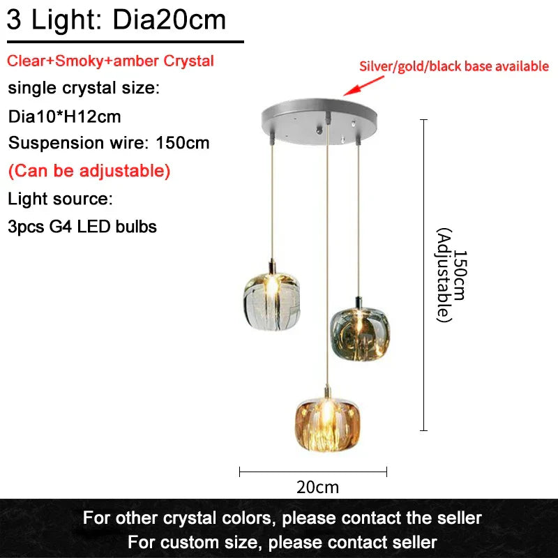 ثريا سقف كريستال LED من DecorBites™ لغرفة المعيشة وغرفة النوم وغرفة الطعام والمطبخ