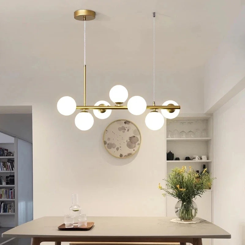 DecorBites™ Glass Ball Gold Pendant Light - 11 Heads for Kitchen Living Dining Room