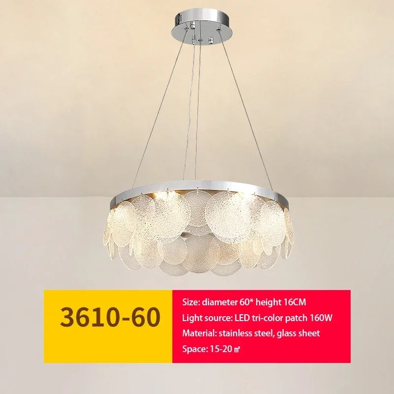 DecorBites™ ثريا زجاجية ومصباح سقف LED | فن معدني حديث | ديكور داخلي لغرفة المعيشة والمطبخ