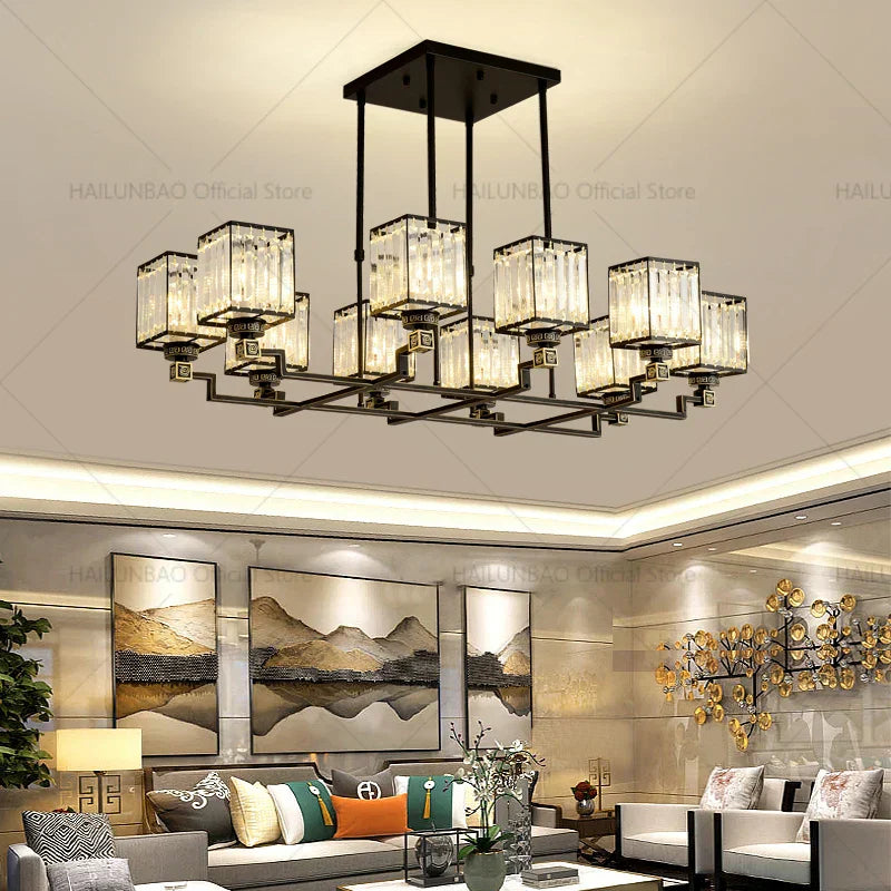 DecorBites™ Crystal Chandelier: Modern, Luxe, & Chic for Living Room, Bedroom, Restaurant & Villa