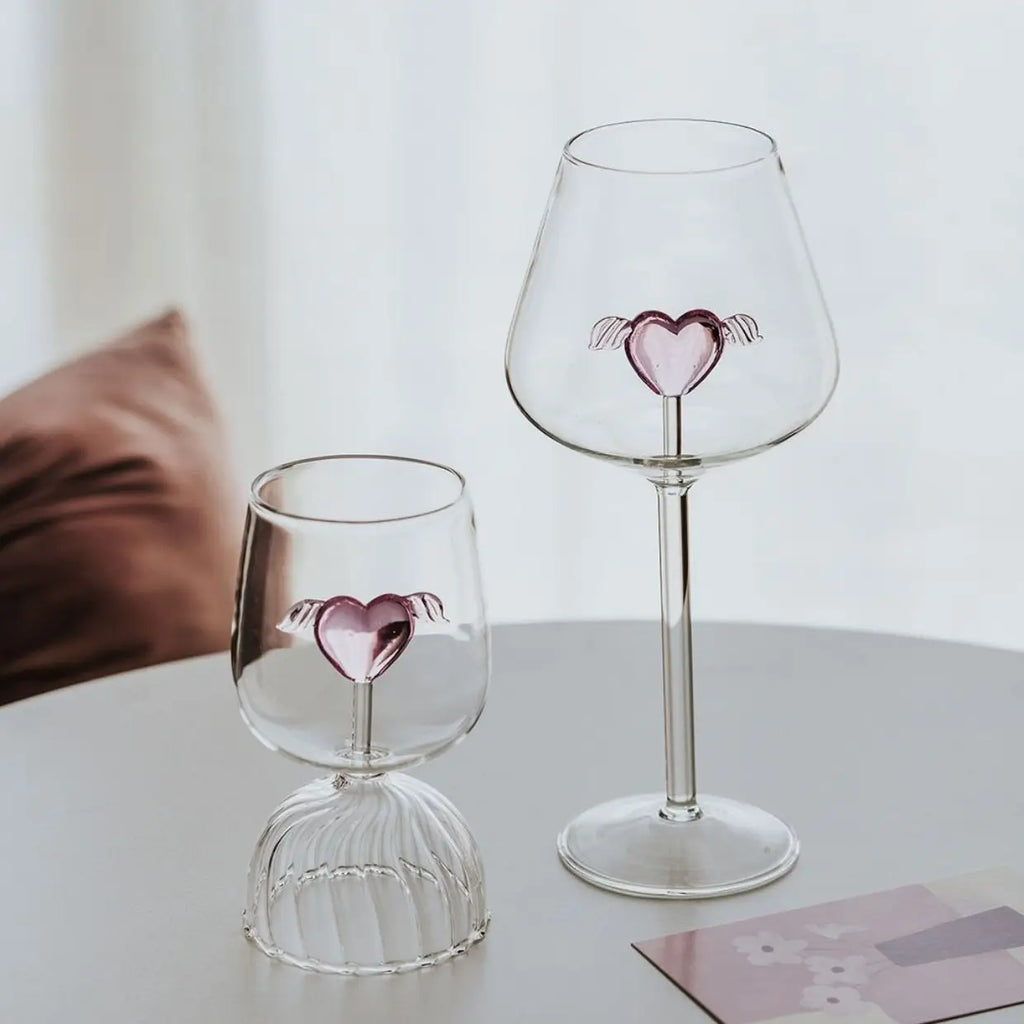 DecorBites™ 3D Rose Champagne Flute Glass: Unique Custom Wine Goblet Cup with Rose Inside