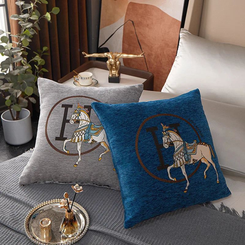 DecorBites™ Cotton Home Logo Cushion Cover Throw Pillow Cover House Decor Fur Living Room