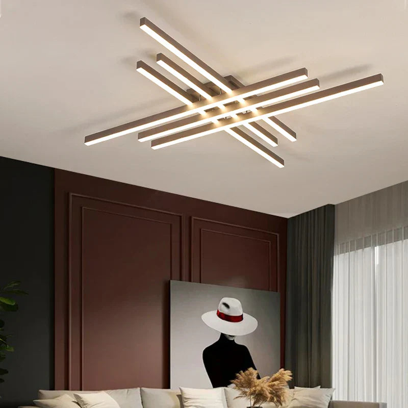 ثريات DecorBites™ الذهبية والسوداء من الألومنيوم بتقنية LED لغرفة النوم وغرفة الطعام والإضاءة في غرفة المعيشة
