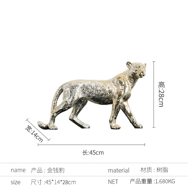 DecorBites™ Leopard Resin Sculpture - Home Decor Handicrafts & Animal Figurine