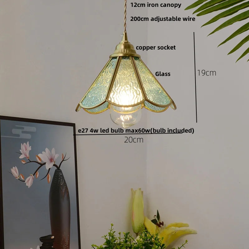 DecorBites™ Blue Glass LED Pendant Lamp - Nordic Modern Hanging Light