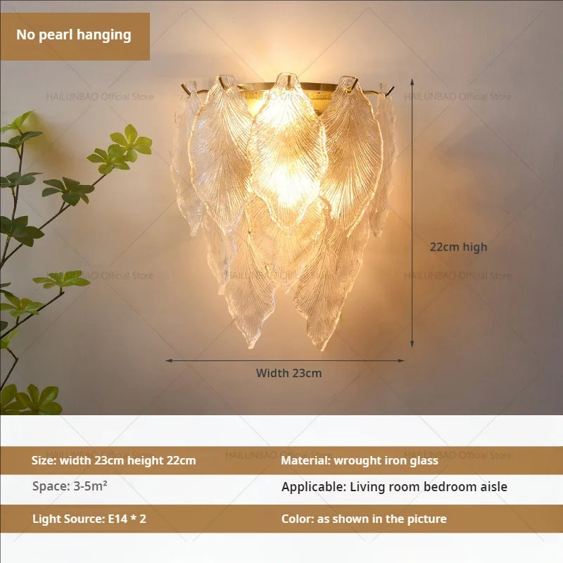 DecorBites™ مصباح حائط زجاجي كريستالي فاخر للممرات وغرف المعيشة وغرف النوم والإضاءة في الممرات