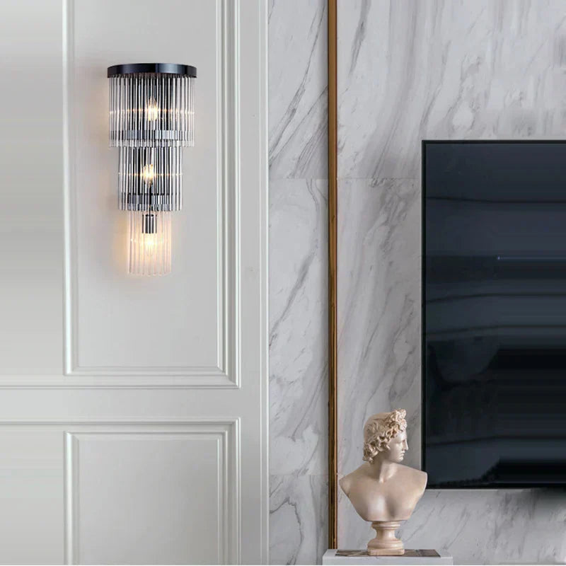 DecorBites™ Crystal Wall Lamp: Modern Light Luxury for Living Room, Bedroom, and Corridor.