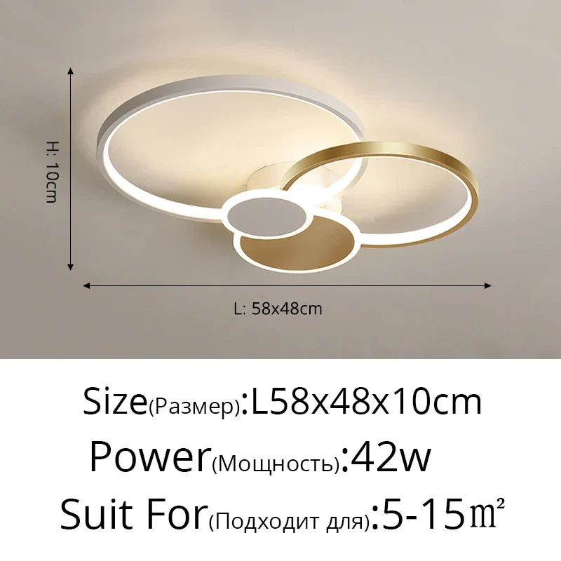 DecorBites™ Acrylic Chandelier Light Modern Minimalist Ceiling Lamp for Living Dining Bedroom