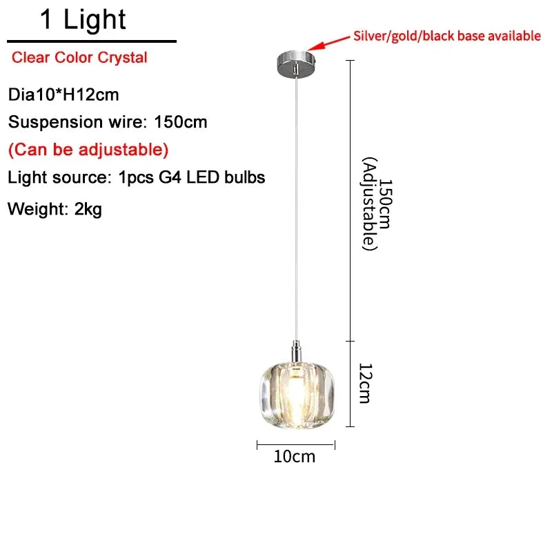 DecorBites™ Crystal LED Chandelier for Living Room Staircase Kitchen Island Light