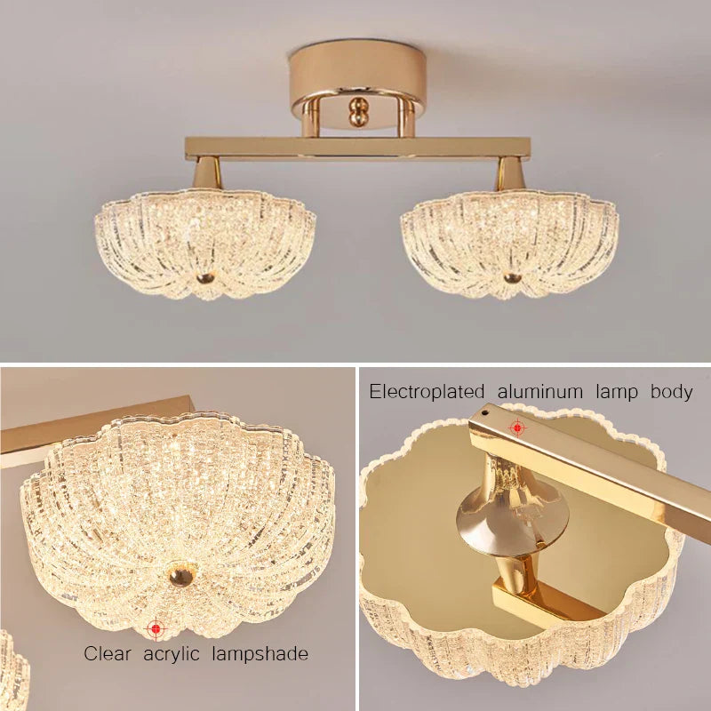 DecorBites™ مصباح سقف LED ذهبي لغرفة النوم المنزلية وغرفة المعيشة وإضاءة المطبخ