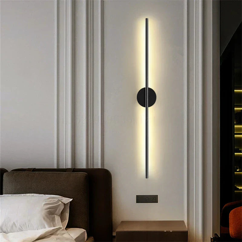 مصباح حائط LED أنبوبي خطي من DecorBites™، كشاف حائط عصري بسيط يضيء لأعلى ولأسفل للحمام والسرير والمرآة.