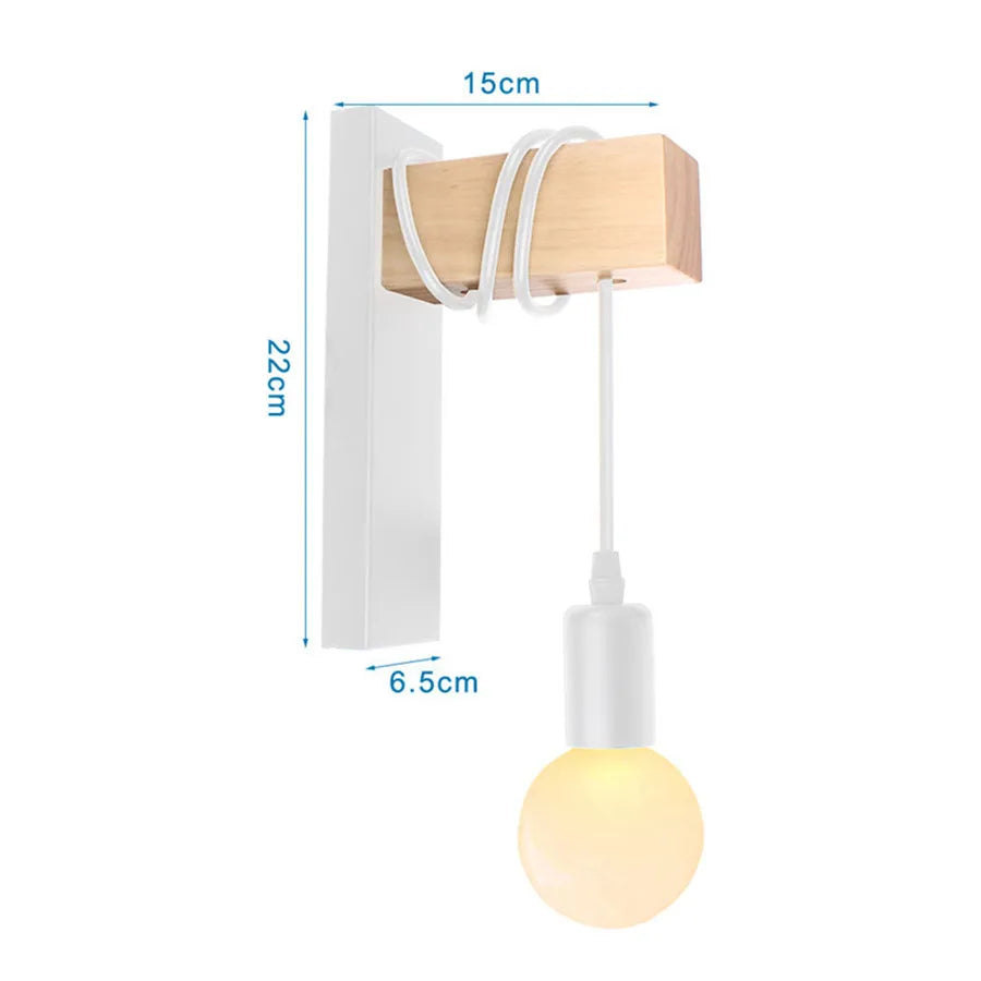 DecorBites™ Iron Wood LED Wall Lamp for Indoor Home Decoration