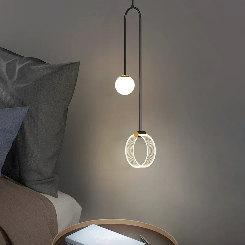 DecorBites™ Gold Luxury LED Pendant Light for Living Room, Bedroom, Restaurant, Bars - Modern Art Indoor Ceiling Lamp