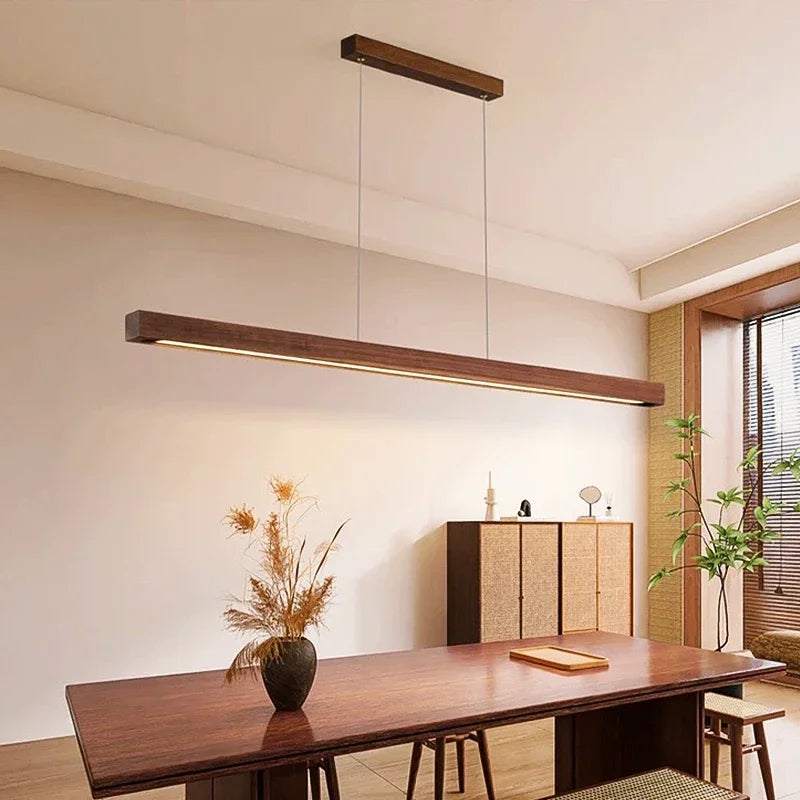 Nordic Linear Wood LED Pendant Light