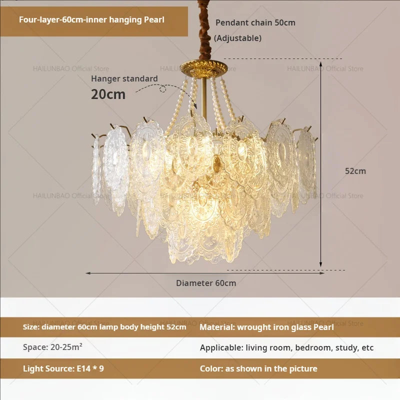 DecorBites™ Cream Crystal Chandelier: French Light Luxury for Living Room, Bedroom, Dining Room