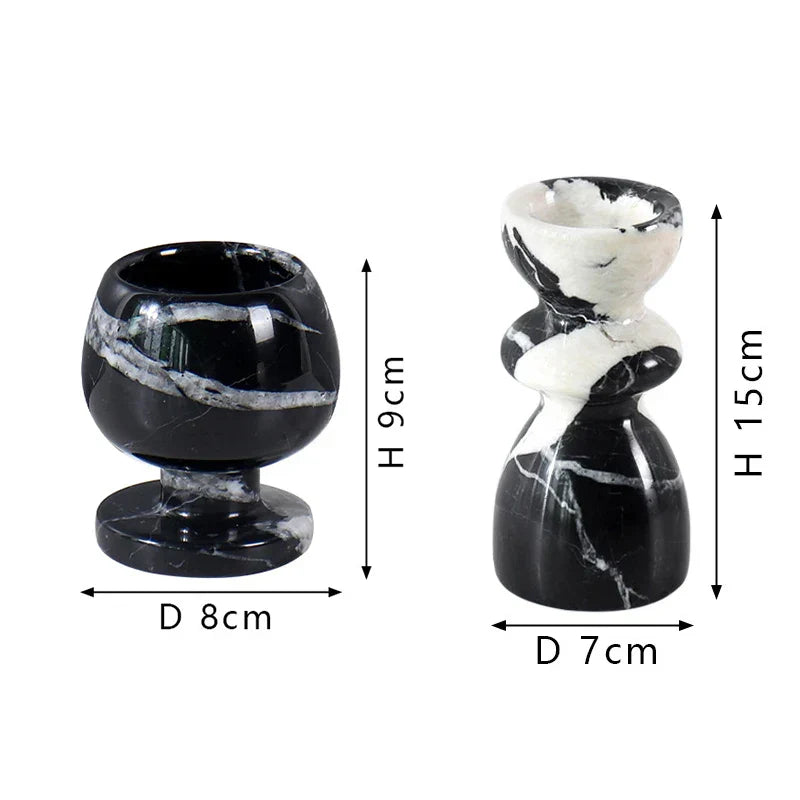 DecorBites™ Grand Antique Marble Candlestick Holder: Modern French Fireplace Dining Table Centerpiece