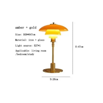DecorBites™ Glass Desk Lamp: Modern Danish Design for Living Room, Study, or Hotel Bedside