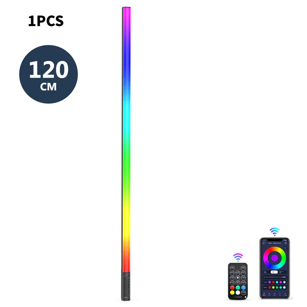 DecorBites™ 120cm RGB Light Stick: APP Controlled LED Atmosphere Lamp for Festivals & Clubs.
