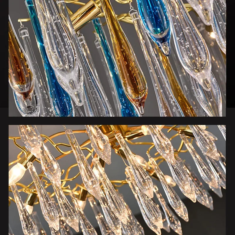 DecorBites™ Bird's Nest Crystal LED Chandelier: Modern Bubble Pendant Light for Living Room & Bedroom.