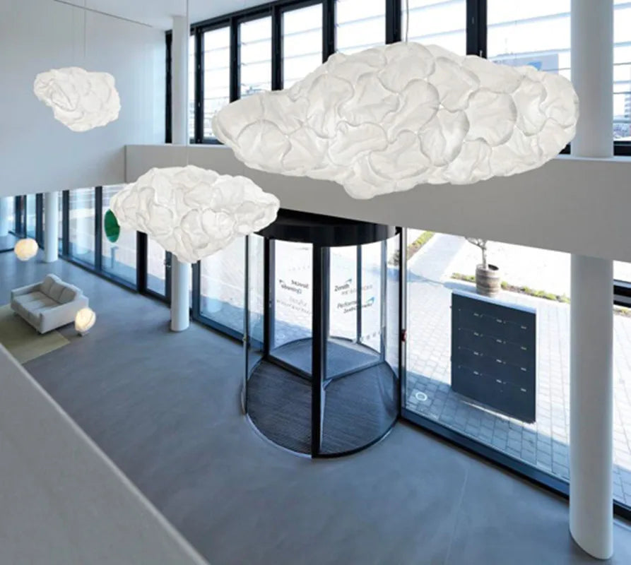 DecorBites™ Cloud White Pendant Light: Rice Paper Ball Lampshade for Kitchen Island, Restaurant & Kids Room
