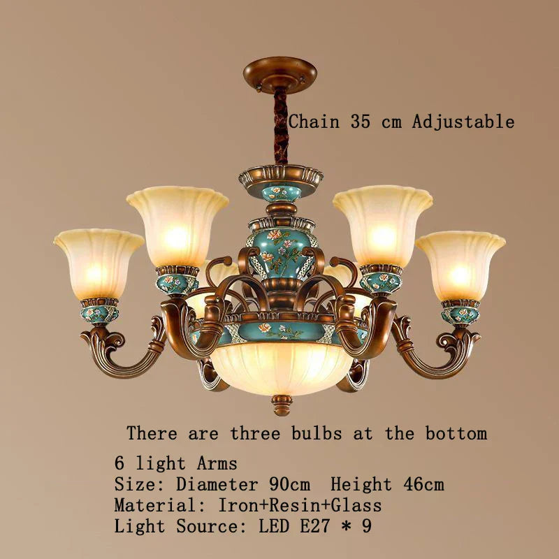 ثريا DecorBites™ الكلاسيكية من الراتنج لإنارة فاخرة لغرفة المعيشة وغرفة الطعام وغرفة النوم