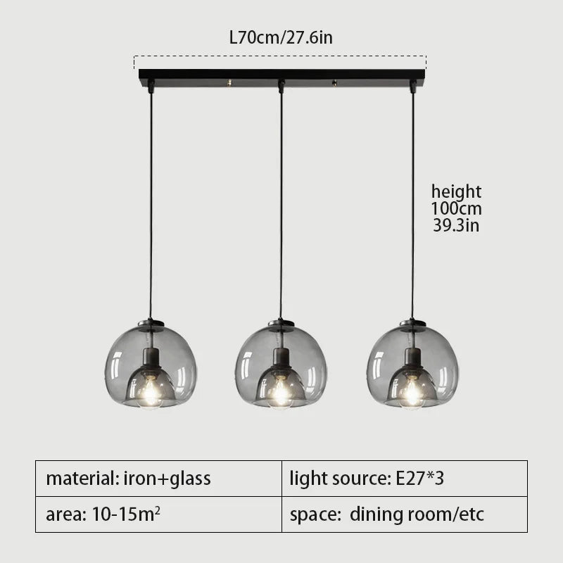 DecorBites™ Glass Pendant Lights: Stylish LED Chandeliers for Dining Room, Kitchen, and Restaurant Tables