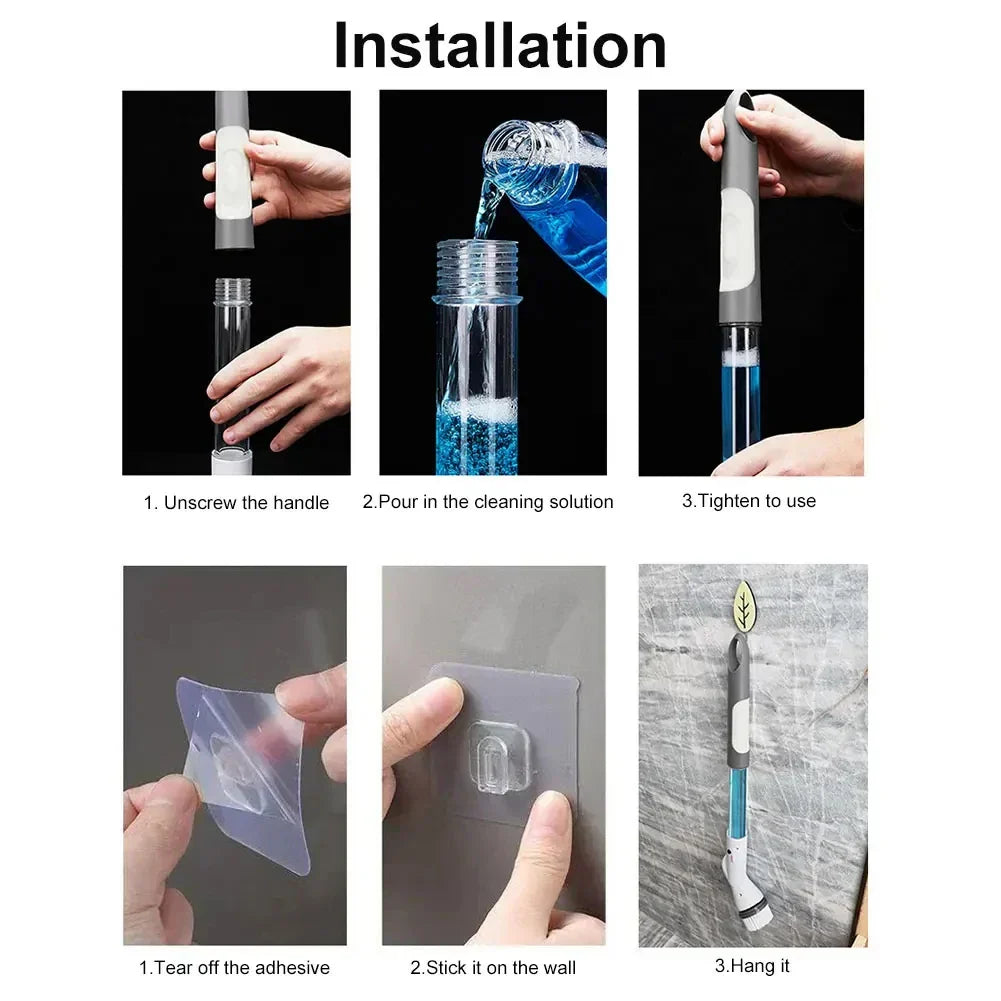 DecorBites™ Electric Spin Cleaner + 6 Brush Heads - Turbo Scrub for Kitchen, Bathroom & Floors