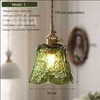 Multi-Style Nordic Pendant Lamp Green Glass Ceiling Lighting Kitchen Island Hand Brass Hanging Light fixtures for Dining Room
