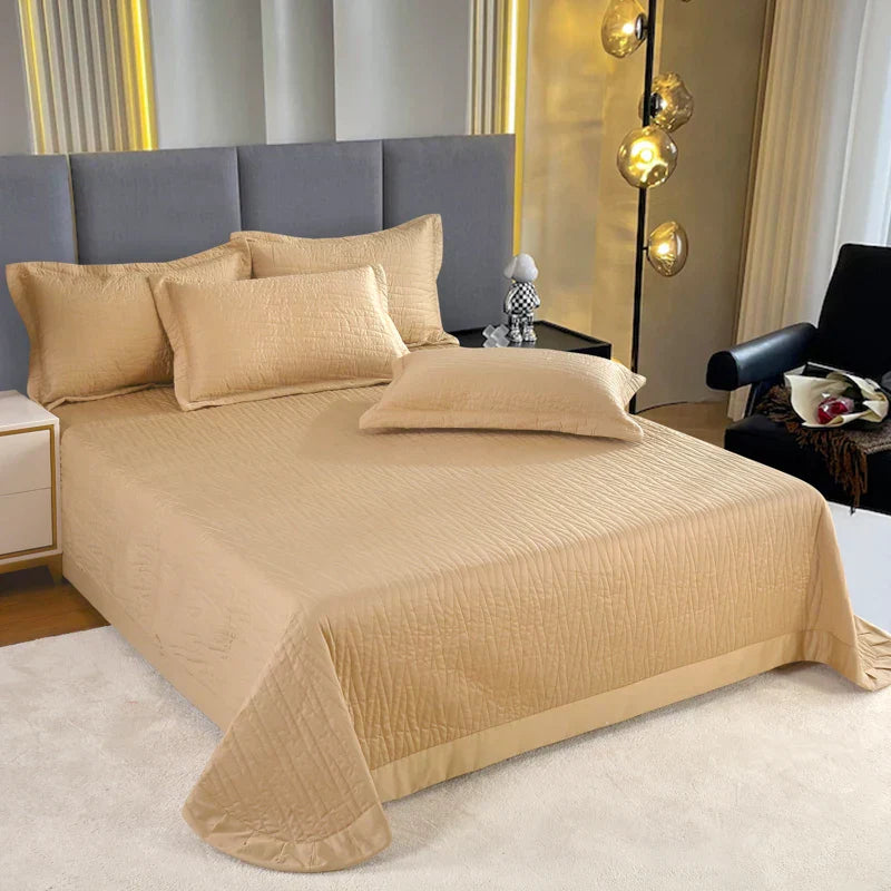 DecorBites™ Egyptian Cotton Quilt Set: Luxury European Style Bedding Set