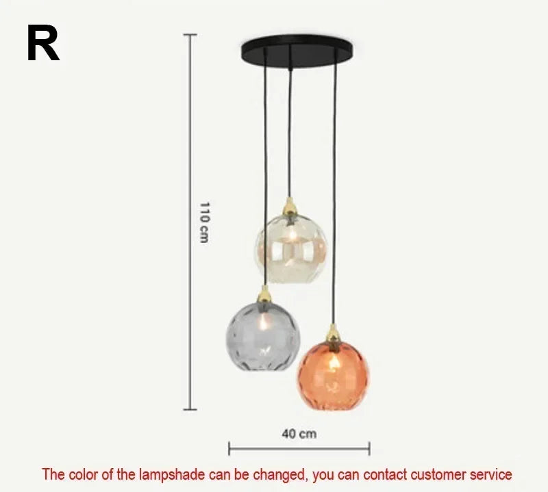 Modern Colorful Glass Pendant Light in Polished Chrome
