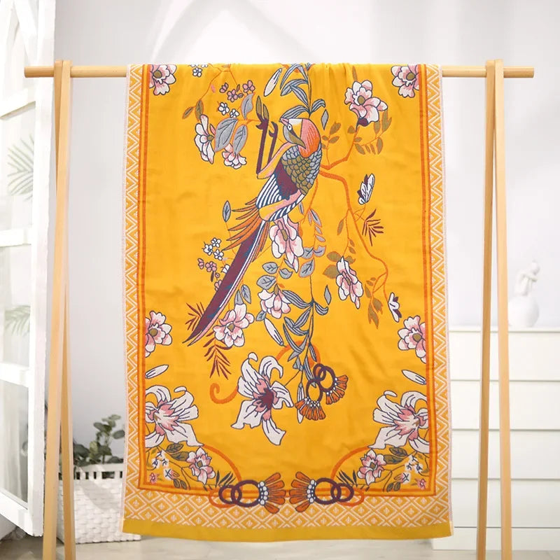 DecorBites™ Gauze Flower Bath Towel 80x160cm - Quick-Drying & Absorbent