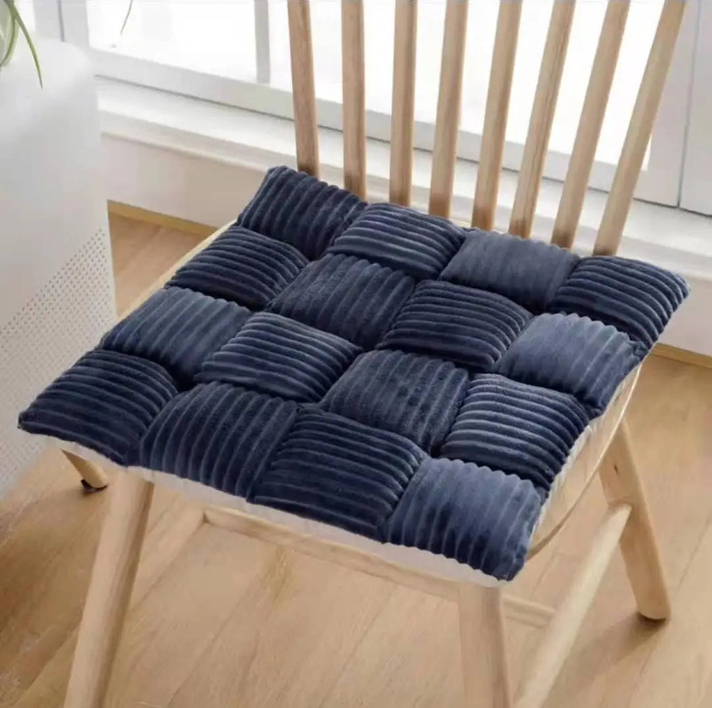 DecorBites™ Corduroy Cushion: Plaid Thickened Office Chair, Dining Chair, Sofa Floor Cushion