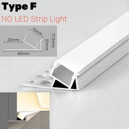 DecorBites™ قناة LED ألومنيوم مدمجة بخط خصر لإضاءة الزوايا الخلفية